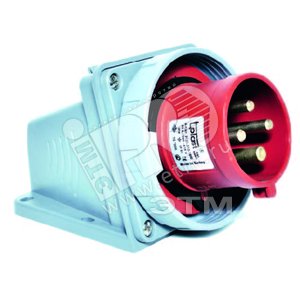 Вилка 15 3P+E 4x16 380-415V с замком наклонная (31.23.312.1600) - Tplast