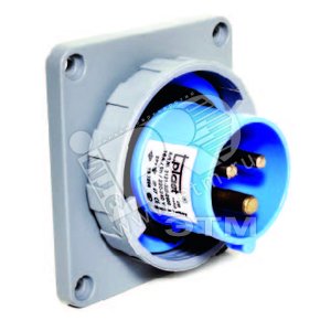 Вилка панельная прямая 2P+E 32A IP67 монтажная плата 83*90 - Tplast