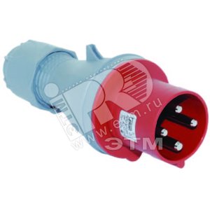 Вилка силовая 3P+E+Pilot 4x63 380-415V - Tplast