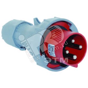 Вилка 3P+E+Pilot 4x63 380-415V с замком - Tplast