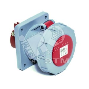 Розетка панельная прямая 3P+N+E 63A IP67 монтажная плата 100*107 - Tplast