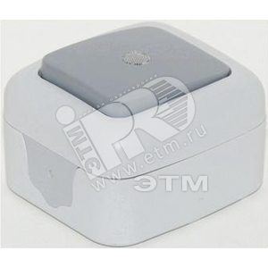 Выключатель одноклавишный наружный с подсветкой 10А IP54 (32.01.008.0601) - Tplast