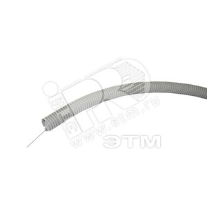 Труба гофрированная ПВХ 16мм с протяжкой серая (100м) - Tplast
