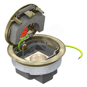 Лючок GESRMS2 USB (для монтажных оснований, латунь) (GESRMS2 USB) - OBO Bettermann