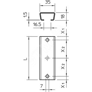 Профильная рейка 200x35x18 (AML3518P0200FT) | 1119826 | OBO Bettermann - OBO Bettermann