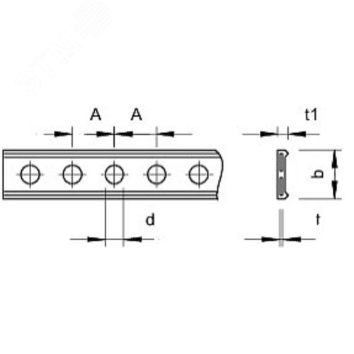 Монтажная лента OBO перфорированная 14x3 мм, с пластиковым покрытием 2