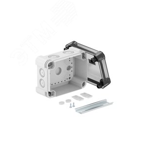 Распределительная коробка X06, IP 67, 151х167х87 мм, с прозрачной крышкой и DIN-рейкой (X06 R LGR-TR) - OBO Bettermann