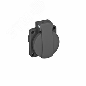 Розетка силовая 0° с крышкой, IP44, 16А, 250В (для блока питания VH 50x61 мм) черная - OBO Bettermann