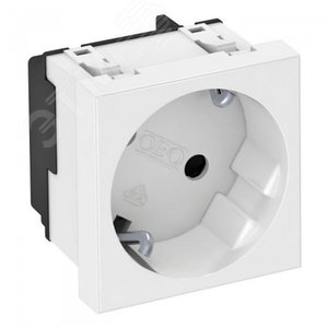 Розетка 2К+3 под углом 33° шторки 16А 250В (45х45 мм - 1 модуль Modul45) белая (STD-D3S RW1) | 6120073 | OBO Bettermann - OBO Bettermann