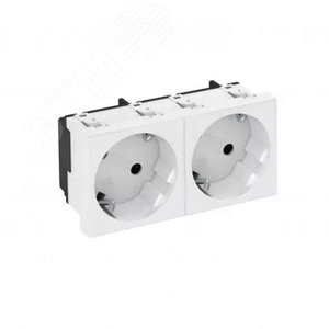 Розетка 2х2К+3 под углом 33° шторки 16А 250В (45х90 мм - 2 модуля Modul45) белая - OBO Bettermann