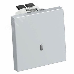 Переключатель 1-полюсный с подсветкой, 10 A / 250 В (алюминий) (WS-UKL AL1) - OBO Bettermann