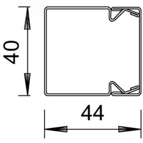 Металлический кабель-канал LKM 40x40x2000 мм, толщина 0,7 мм сталь оцинкованная (короб с крышкой) 2