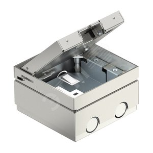 Укомплектованный лючок GE2V с розеткой BS, 125x125x85 мм (сталь) (UDHOME2 V BS) - OBO Bettermann
