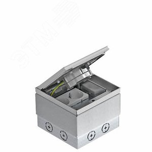 Лючок укомплектованный UDHome2 (с тубусом) 140x140x110 мм (нерж.сталь, розетка VDE) (UDHOME2 VF V) - OBO Bettermann