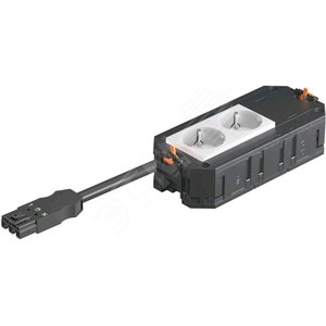 Рамка 3-модульная с розетками 2 белые, 1 заглушка 45х45 мм, 250 V, 16 A, 2P+E, штекер WINSTA MIDI (UTC3 W W2) - OBO Bettermann