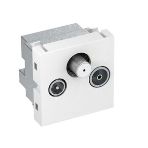 Антенная розетка TB+радио+спутник Modul45 45x45 мм (серебристый) (ANT-3SD AL1)