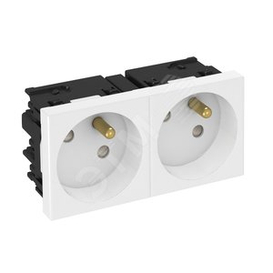 Розетка двойная 33° Modul45connect, франц. стандарт, 250 В, 16A (черный) (STD-F3C SWGR2) | 6120680 | OBO Bettermann - OBO Bettermann