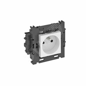 Розетка одинарная 0° Modul45connect франц. стандарт, 250 В, 16A (серебристый) (STD-F0C8 AL1) - OBO Bettermann