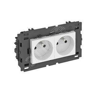Розетка двойная 0° Modul45connect французский стандарт 250 В 16A (черный) (STD-F0C8 SWGR2) - OBO Bettermann