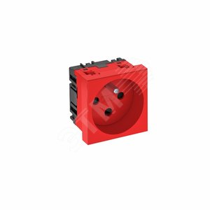 Розетка одинарная 0° франц. стандарт, с кодом, 250 В, 16A (красный) (STD-F0K SRO1) | 6120312 | OBO Bettermann - OBO Bettermann