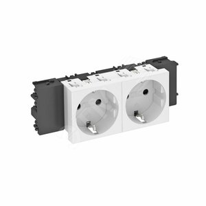 Розетка двойная 0° Modul45connect с з/к, 250 В, 16A (белый) (STD-D0C RW2) - OBO Bettermann