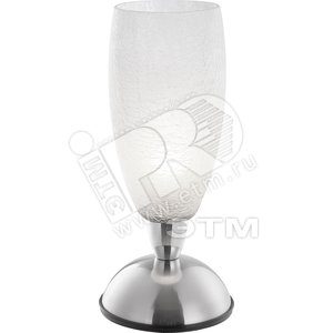 Светильник настольный 1хE14х40W H28хD10 touch диммер никель/хром/стекло - Globo Lighting