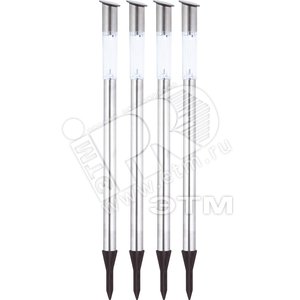 Светильник 1xLED 0.07W 2V Ni MH AA 600mAh 1.2V D50хH700 inkl. солнечная батарея нержавеющая сталь/пластик белый IP44 (33961-4) - Globo Lighting