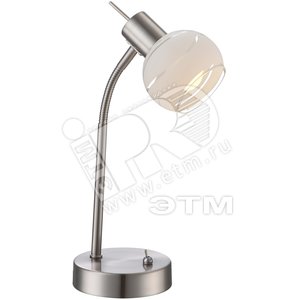 Светильник настольный 1xE14x4W L21.7хW1.2хH34 incl. 400lm LED никель матовый/стекло (54341-1T) - Globo Lighting