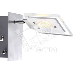Прожектор светодиодный 1xLEDх5W квадратный L100xB130 inkl. 10.5V 380lm 3200K переключатель алюминий/хром/стекло прозрачное - Globo Lighting