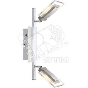 Прожектор светодиодный 2xLEDх5W квадратный L345xB100xH200 inkl. 10.5V 380lm 3200K алюминий/хром/стекло прозрачное (56204-2) - Globo Lighting