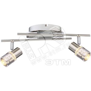 Прожектор светодиодный 2xLEDх5W L405xB105 inkl. 10.5V 380lm 3200K никель матовый/хром/акрил цилиндр прозрачный - Globo Lighting