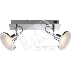 Прожектор светодиодный 2xLEDх5W L300xB140 inkl. 7V 400lm 3000K переключатель хром/алюминий/пластик - Globo Lighting