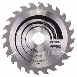Пильный диск Optiline Wood 180х30 мм 24WZ | 2608640608 | BOSCH - BOSCH