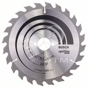 Пильный диск Optiline Wood 200х30 мм 24WZ | 2608640618 | BOSCH - BOSCH