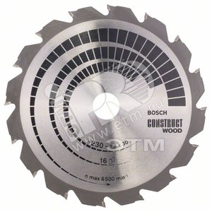 Диск циркулярный 230х30 16 Construct Wood (2.608.640.635) - BOSCH