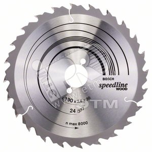 Пильный диск Speedline Wood 190х30 мм 24 по дереву | 2608640801 | BOSCH