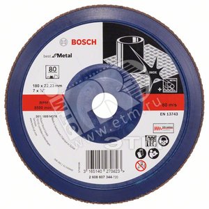 Круг лепестковый 180мм K80 Best for Metal (2.608.607.344) - BOSCH