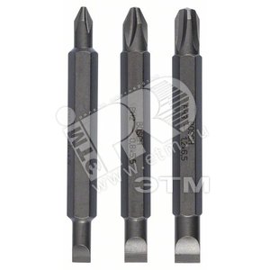 Бита 3шт Extra Hard двусторонние 60 мм S/Ph | 2607001746 | BOSCH