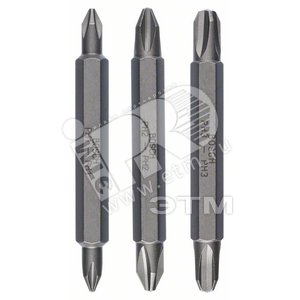 Бита 3шт Extra Hard двусторонние 60 мм Ph/Ph | 2607001748 | BOSCH - артикул 2607001748