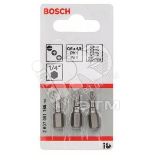 3 БИТЫ S/PH/PZ 25ММ XH SET - BOSCH