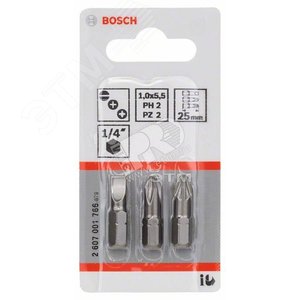 Бита S/PH/PZ 25мм XH SET (3шт) (2.607.001.766) - BOSCH