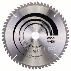 Диск циркулярный 254X30 60 OPTILINE (2.608.640.436) - BOSCH