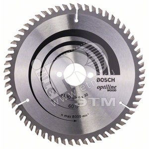 Диск циркулярный 190х30 60 OPTILINE (2.608.641.188) - BOSCH