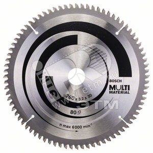 Пильный диск Multi Material 260x30 80 | 2608641204 | BOSCH