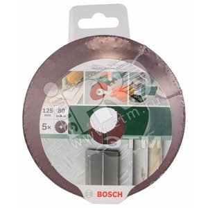 5 ФИБР. ШЛИФЛИСТ 125 ММК 80 - BOSCH