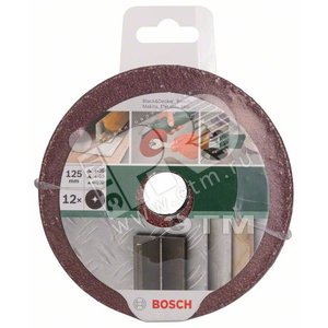 12 ФИБР. ШЛИФЛИСТ 125 ММ К 36/ 60/ 100 - BOSCH