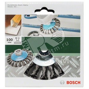 Щетка дисковая 100мм M14 нержавеющая сталь (2.609.256.511) - BOSCH
