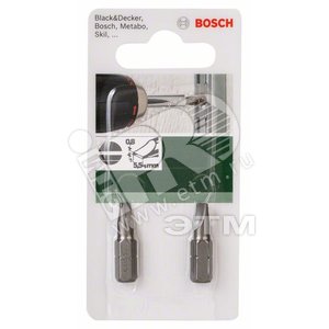Бита 25мм прямой шлиц 0.8х5.5 XH (2шт) (2.609.255.909) - BOSCH