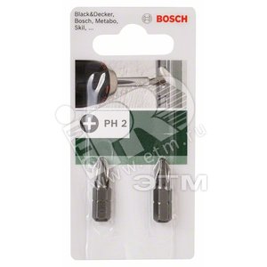 Бита Standard Ph 2 25мм, 2шт | 2609255914 | BOSCH