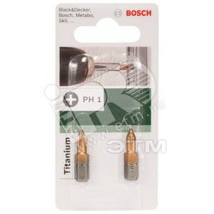 Бита Titanium Ph 1 25мм, 2шт | 2609255916 | BOSCH